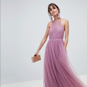 ASOS premium halter tulle maxi dress